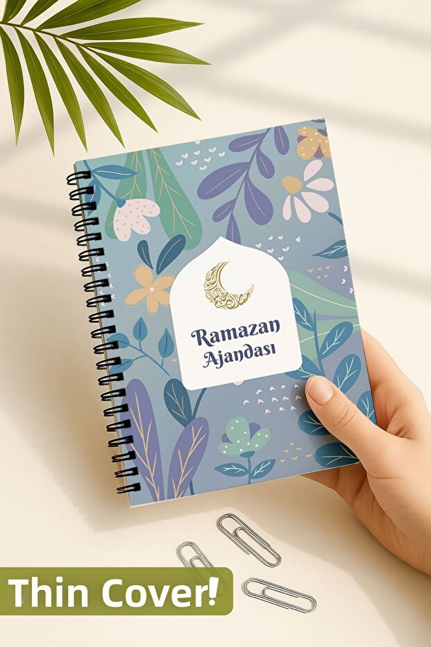 Thin Cover, Ramadan Agenda, Fasting, Hajj, Taravih, Daily and Monthly Planner, Undated
