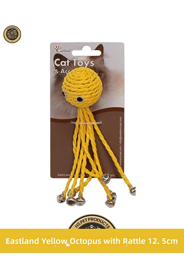 Rattling Yellow Octopus 12.5 cm Cat Toy