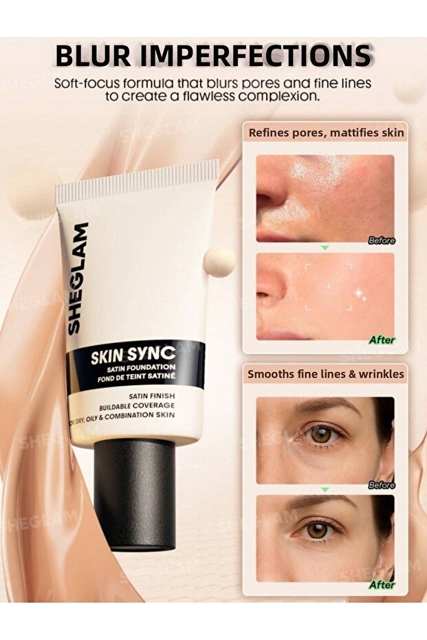 Skin Sync Satin Foundation-Shell - 7