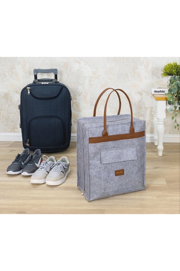 Leather Handle Shoe Travel Bag 04263 ()