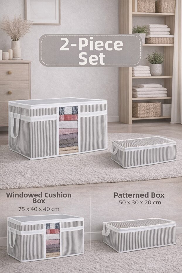 Pillow & Clothing Storage Bag & Clothing Storage Organizing Printed Storage Bag Set