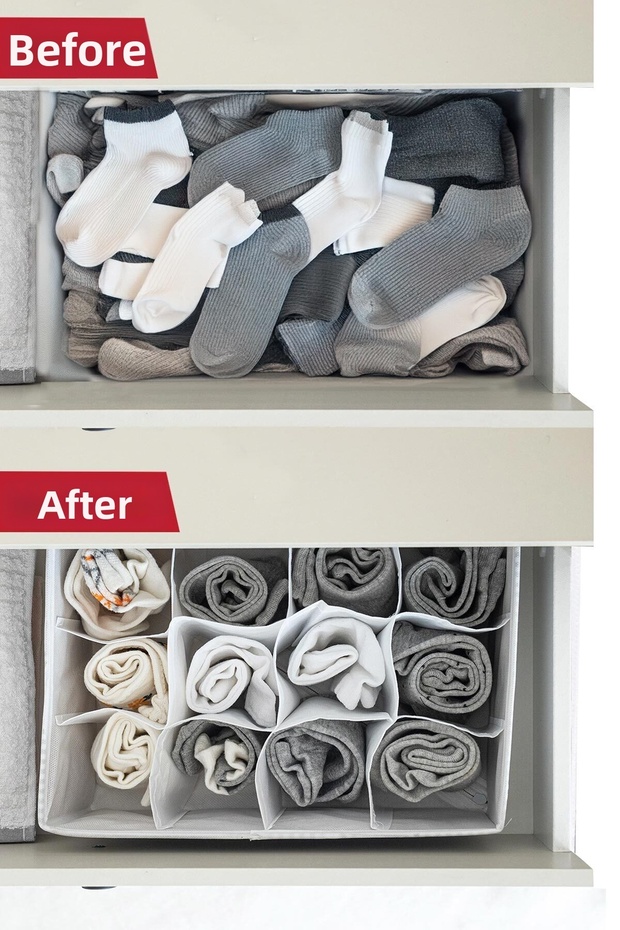 2 db 12 rekeszes - Többcélú rendszerező - Szervezze meg a fiókokat - 5