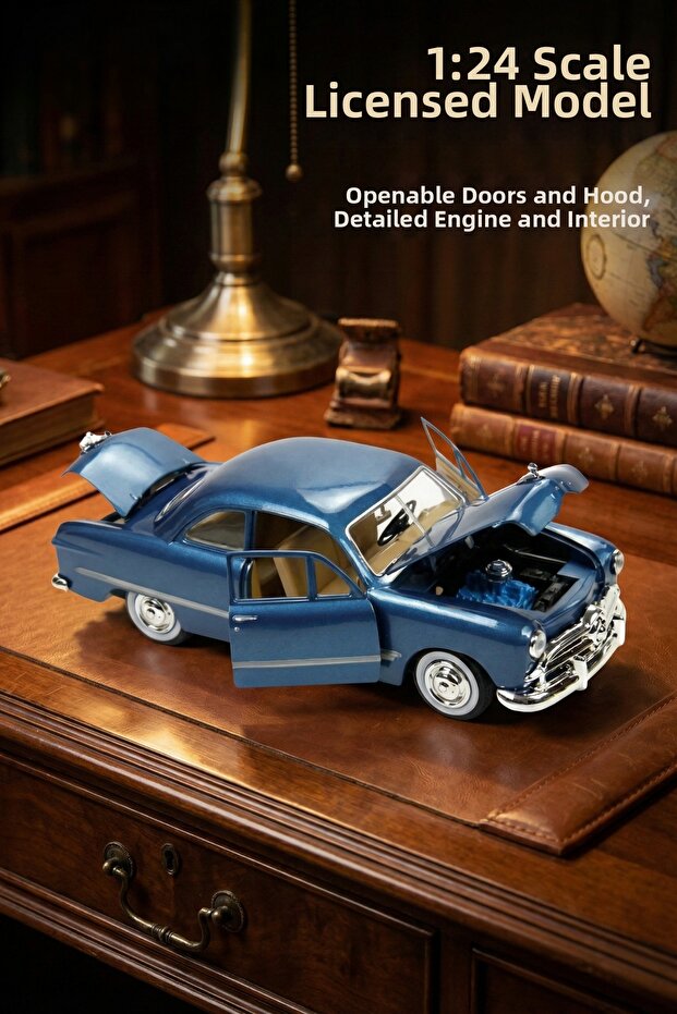 Motor Max 1:24 1949 Ford Coupe Model Car Metal Diecast - Blue