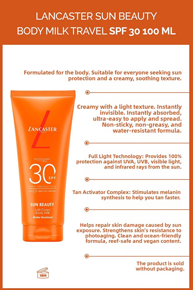 حليب الجسم المرطب والمنعم والوقائي من صن بيوتي بعامل حماية من الشمس 30، 100 مل