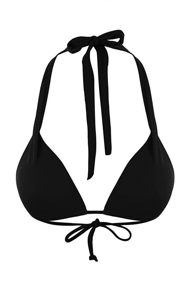 Siyah Üçgen Tünelli Kaplı Bikini Üstü TBESS26BU00001 - 5