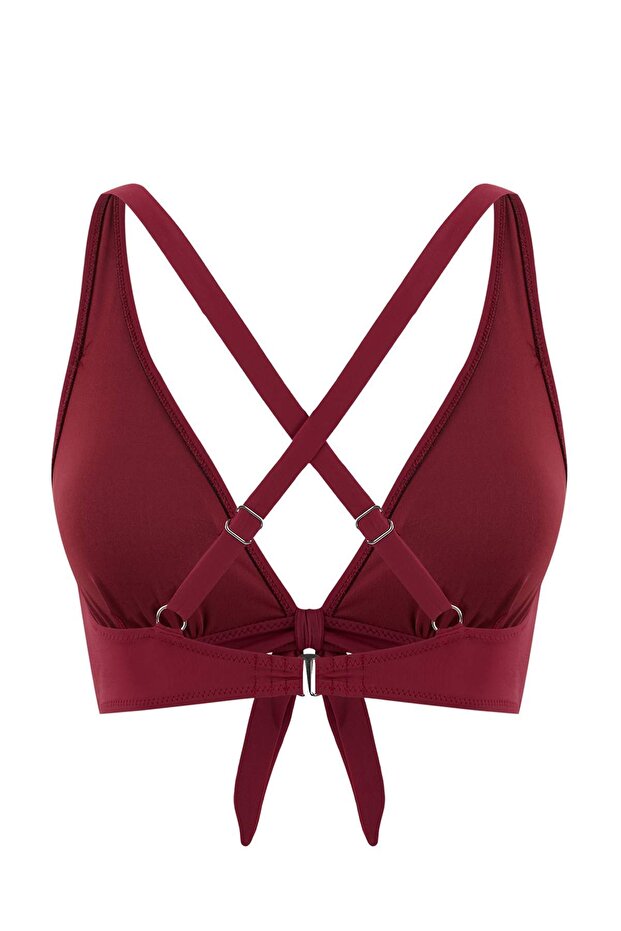 Bordo Üçgen Kaplı Klora&Suya Dayanıklı Uzun Ömürlü LYCRA® XTRA LIFE Bikini Üstü TBESS26BU00006 - 6