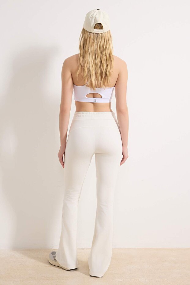 Ekru Soft Fırçalı Kumaş Örme Spor Eşofman Altı THMSS26EA00003 - 5