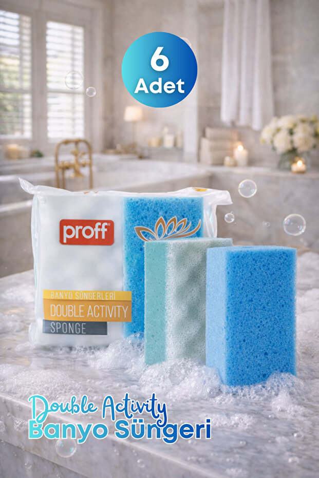 6 قطع من إسفنجة تدليك الجسم للاستحمام وإسفنجة سبا للعلاج بالحمام - معبأة