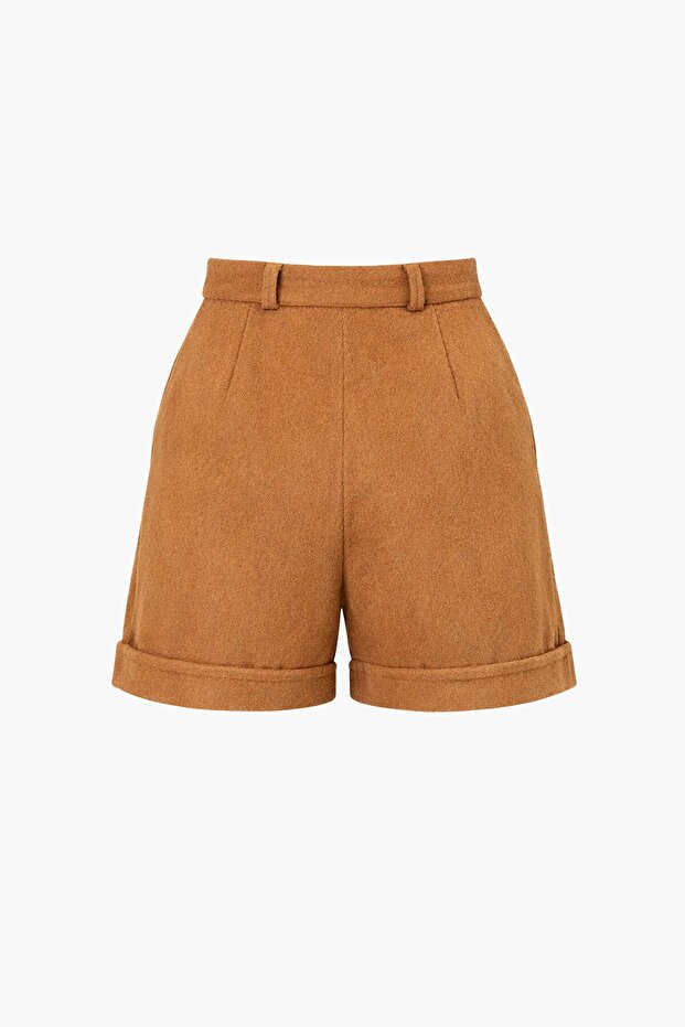 Duble Paça Çift Cepli Kışlık Kaşe Şort - 4