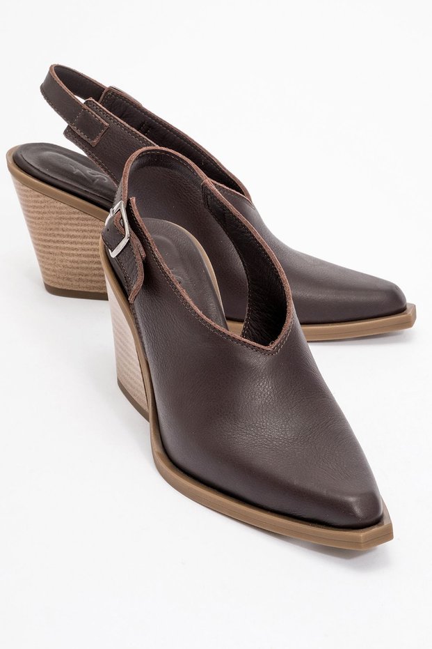 Vales Women's Genuine Leather Western Sandals Brown