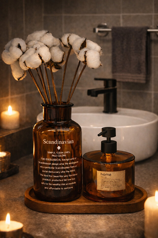 طقم ديكور للمطبخ والحمام بتصميم Scandinavian Amber