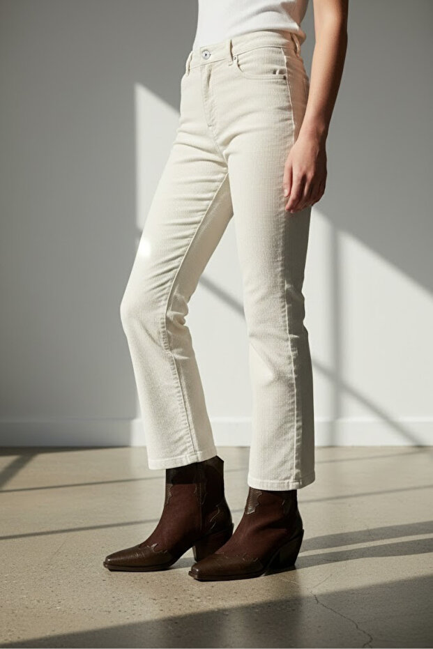 Hakiki Deri Fermuarlı Kadın Bot - 3