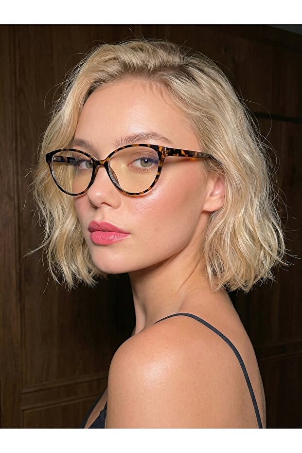 Cunda Cat Eye Leopard 51 Ekartman Blue Light Protection Metal Hinged Sturdy Glasses (Medium - Large)