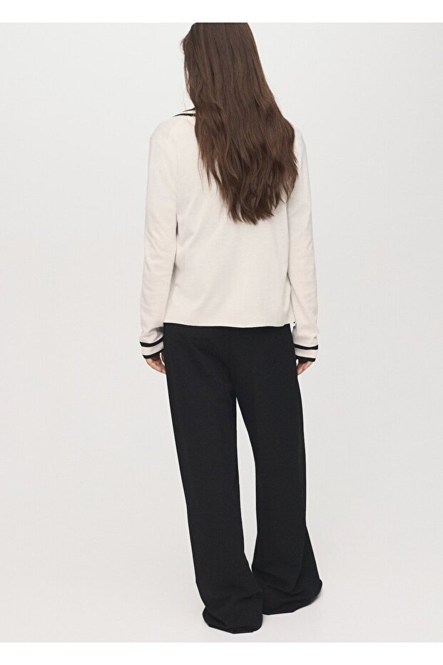 Kontrast çizgili hırka - 4