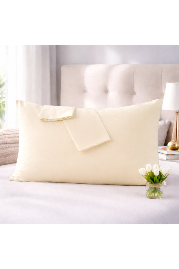 Light Cream Colored Cotton Ranforce Fabric Pillowcase (2 Pcs)