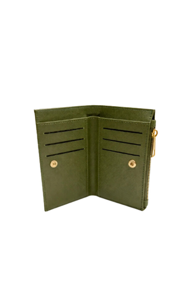 محفظة أساسية بنمط جلد التمساح مع سحاب ذهبي - 4