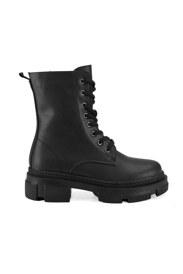 Kadın Siyah Fermuarlı Bot - 2