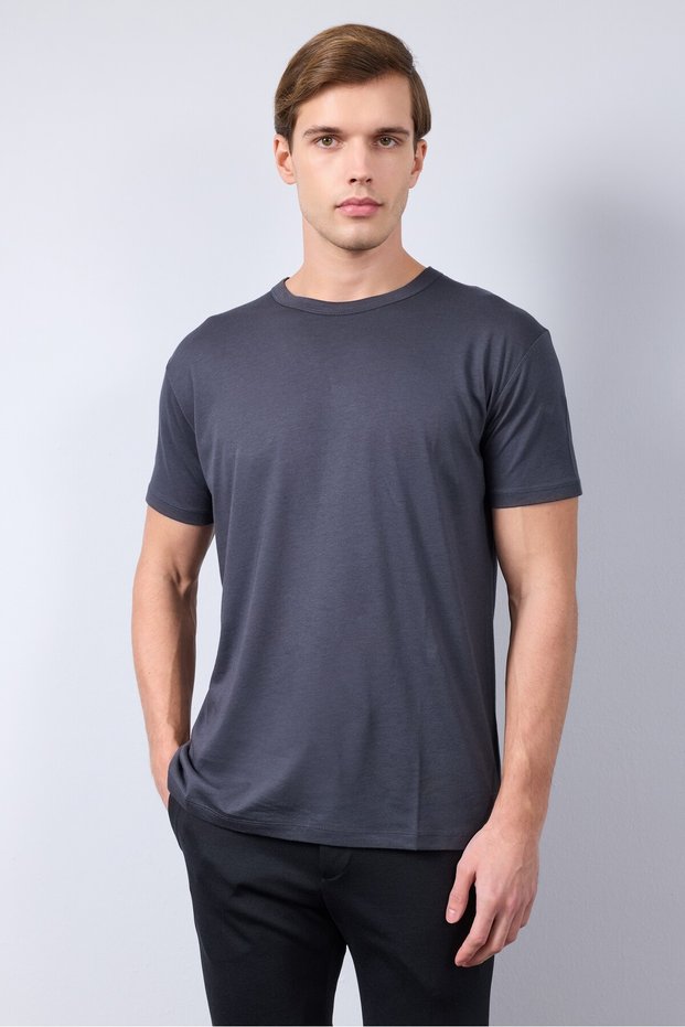 Plain Oversize Muscle Fit Casual Collar Soft Touch Modal Combed Cotton T-Shirt