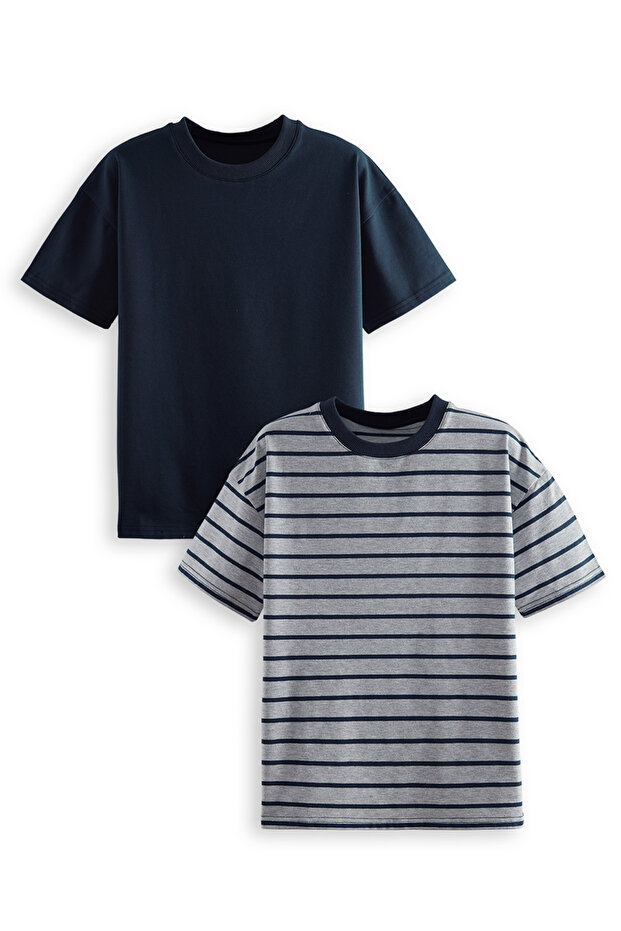 Boy's Basic Oversize 2 Pack T-Shirt - 3