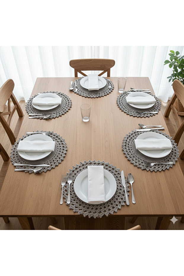 EL ÖRGÜSÜ 6 KİŞİLİK POLYESTER MAKROME SUPLA - 1