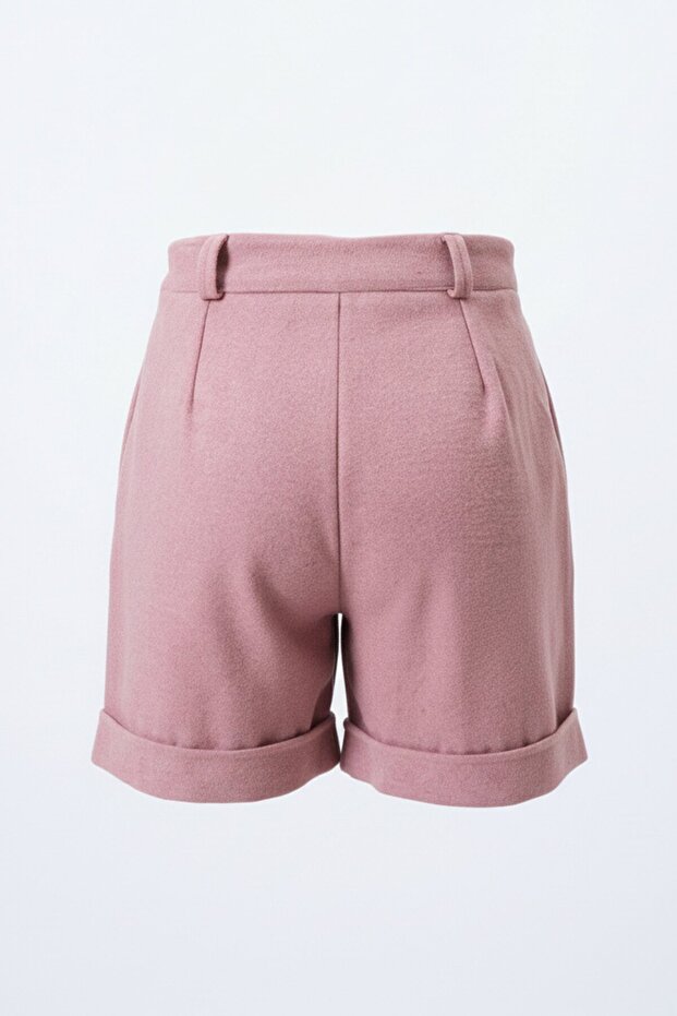 Duble Paça Çift Cepli Kışlık Kaşe Şort - 4