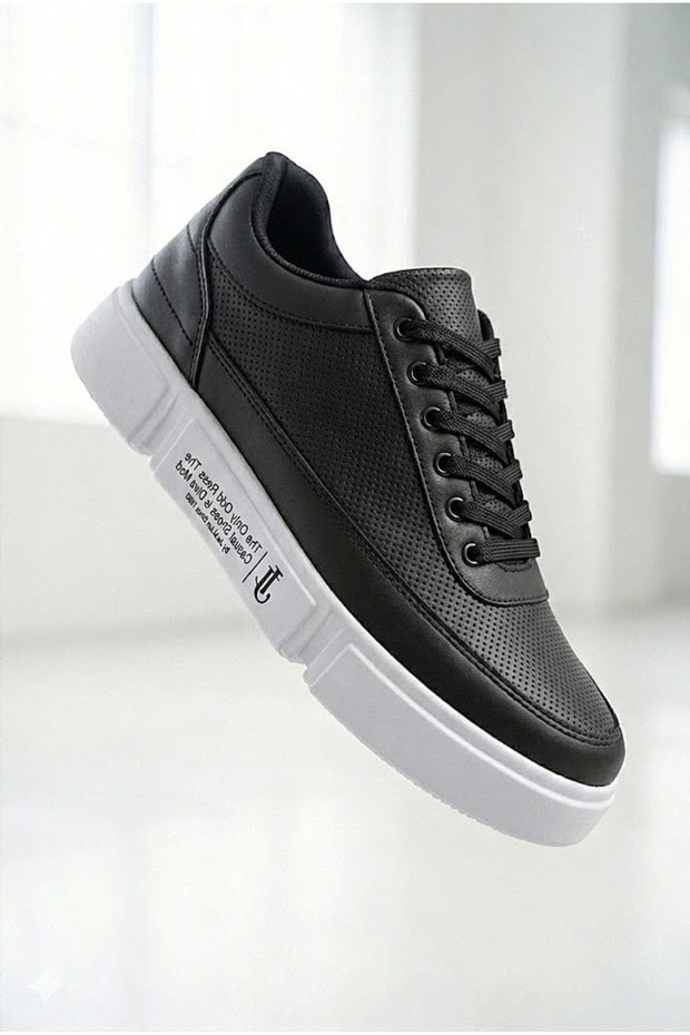 Jack Casual Comfortable Thick Sole Black White Men's Sports Shoes