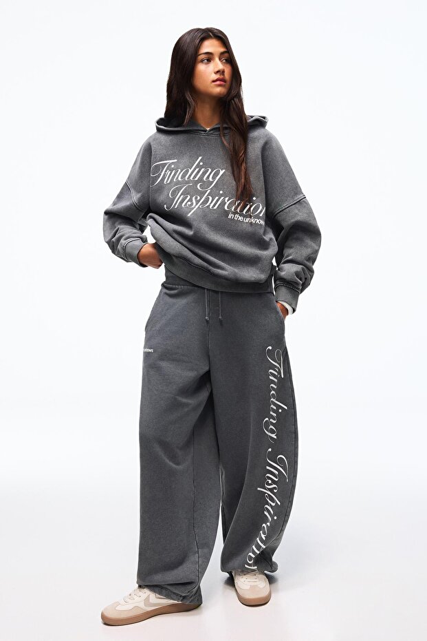 Baskılı kapüşonlu sweatshirt - 3