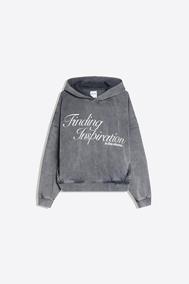 Baskılı kapüşonlu sweatshirt - 6