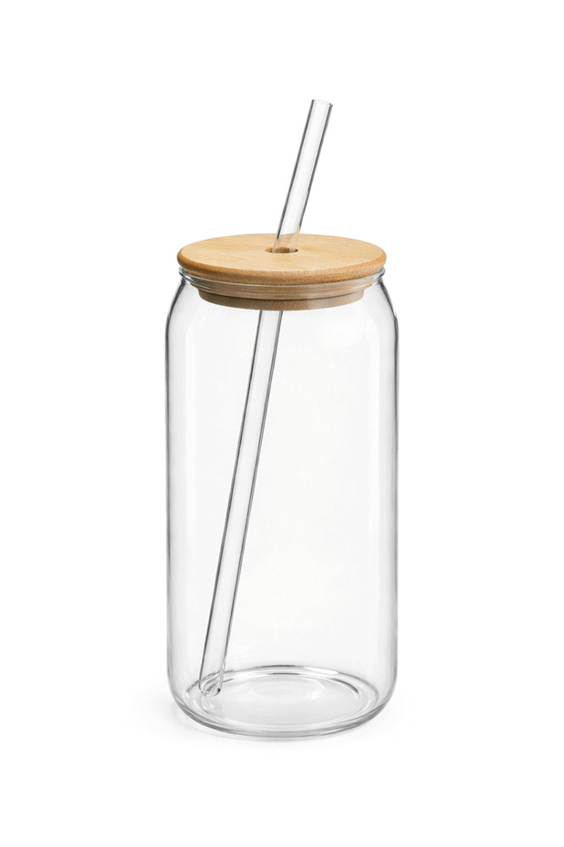 600ml Borosilicate Presentation Cup with Bamboo Lid and Straw, Coffee Cup, Heat Resistant Cup Coollime