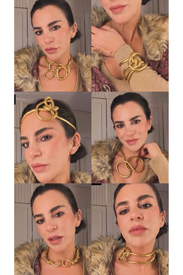 Gold Color Special Series Necklace That Can Be Shaped