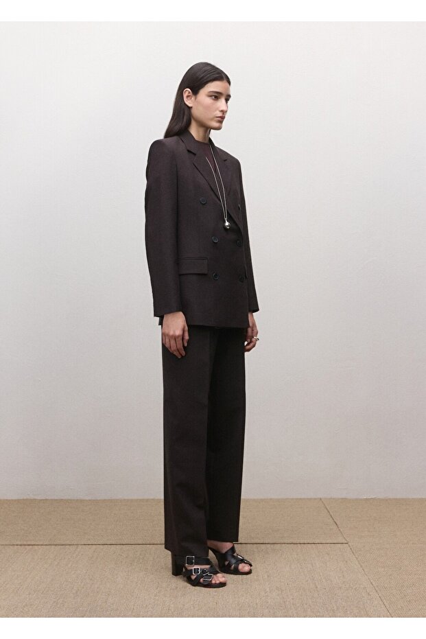 Çift düğmeli yün blazer ceket - 8