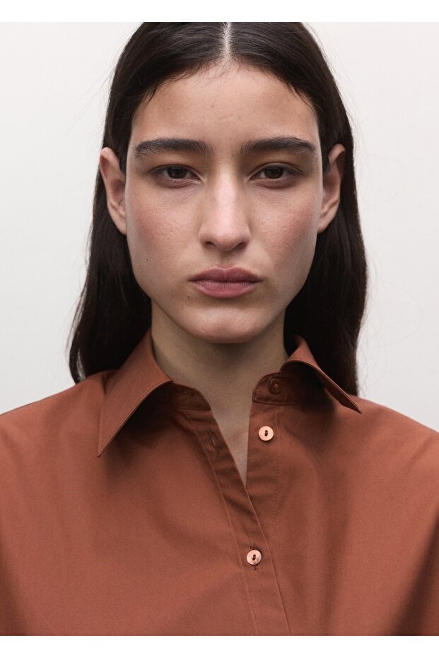 Pamuklu kruvaze gömlek - 6