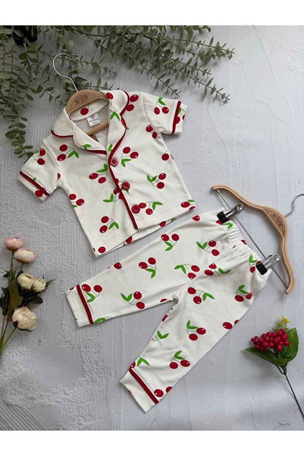 Cherry Printed Summer Pajama Set - 5