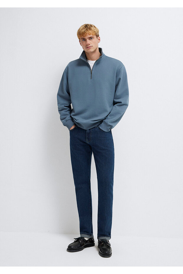 Yarı Fermuarlı Basic Sweatshirt 0S10419-80889 - 2