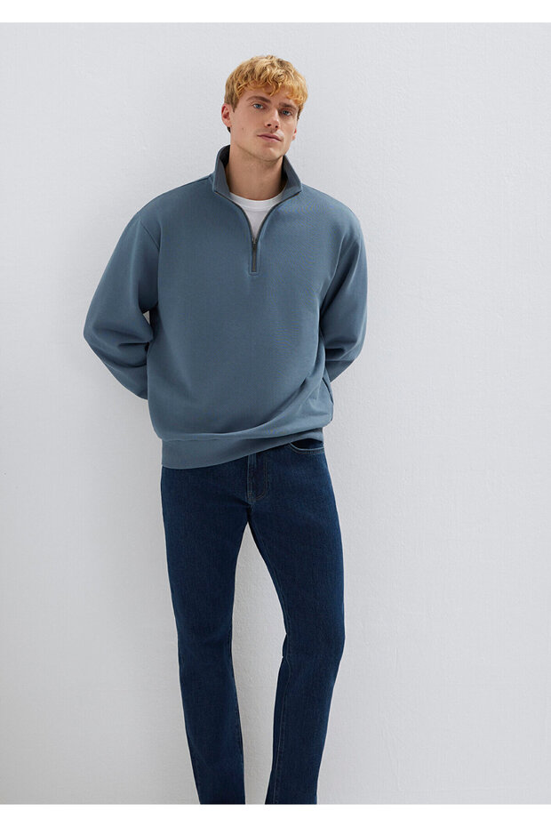 Yarı Fermuarlı Basic Sweatshirt 0S10419-80889 - 1