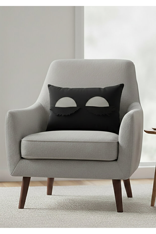 Stain Resistant Erasable Eyelashed Throw Pillow Pillow Case 50*32 cm