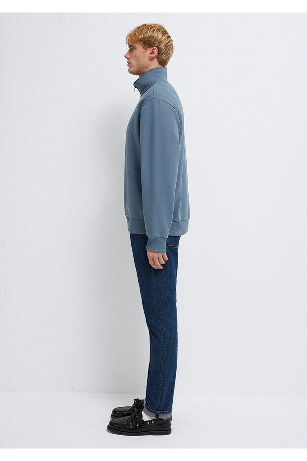 Yarı Fermuarlı Basic Sweatshirt 0S10419-80889 - 4
