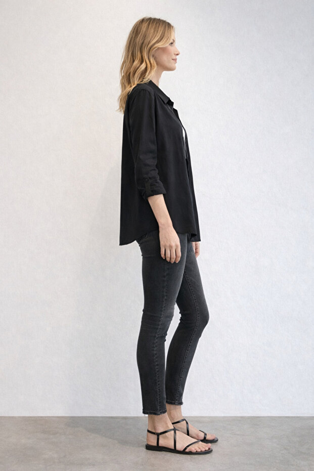 سترة بلوزة بأكمام مطوية - 3