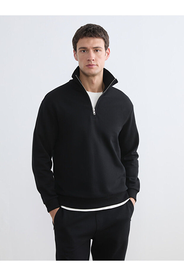 Lcw Vision Mock Neck Men's Thick Sweatshirt