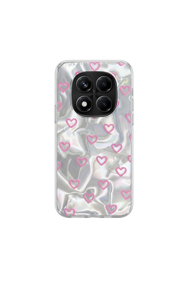 Xiaomi Redmi Note 14 Pro 5g Compatible Case Zebana Pink Heart Silicone Case Pink