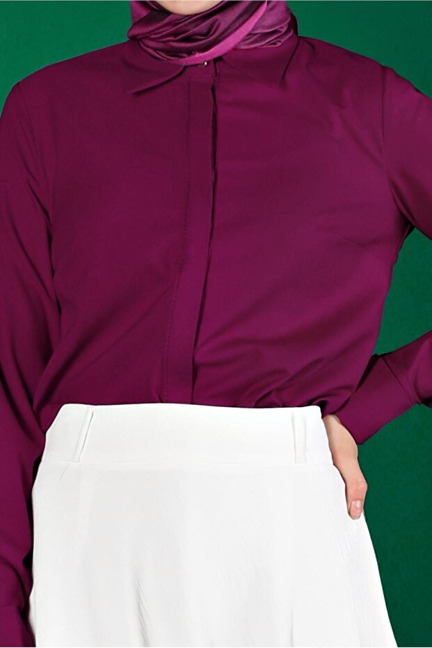 Hidden Button Blouse 43373 - 4