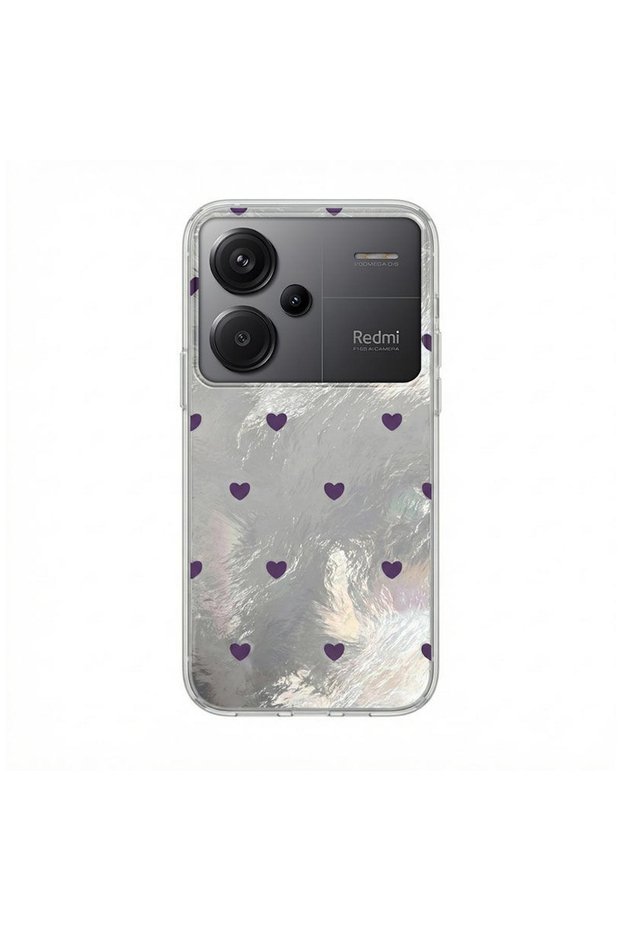 Xiaomi Redmi Note 13 Pro Plus 5g Compatible Case Pink Heart Silicone Case Lilac