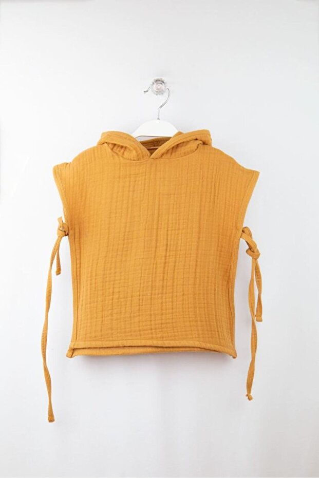 Baby Muslin Poncho Hooded Tie-Up 100% Cotton