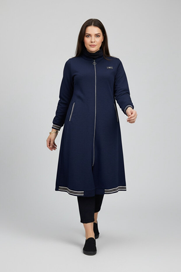 Ottoban Seasonal Cap with Front Zip Sleeves and Skirts Strip Ribban