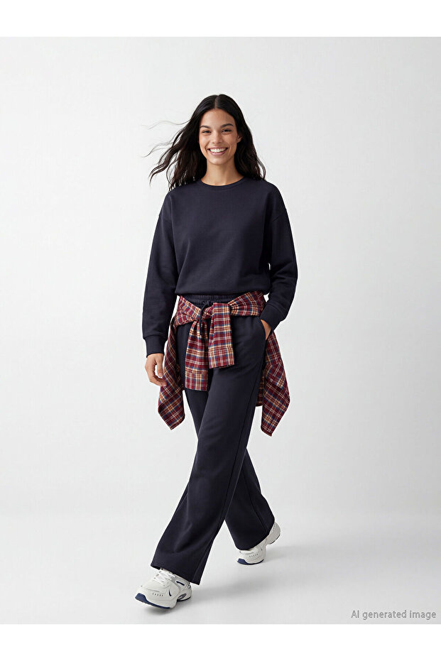 Black Soft Touch Women's Sweatpants with Elastic Waist (S6)