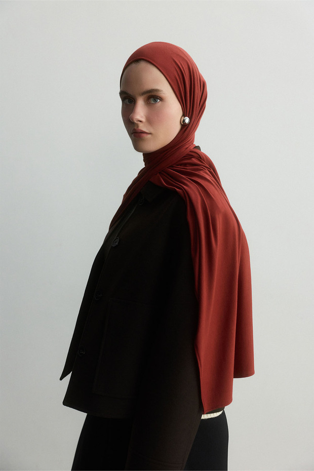 SICAK KIRMIZI BAMBU PENYE ŞAL - 4