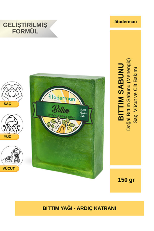 Natural Organic Herbal Bıttım Soap with Fast Hair Extension Effect and Anti-Hair Loss 150 gr