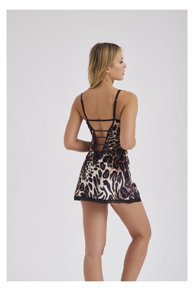 304 Leopard Pattern Nightgown + String - 2