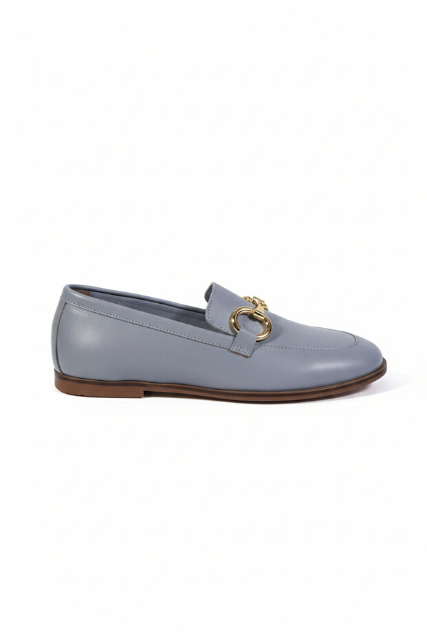 Genuine Leather Women's Buckle Ballerinas - Casual Stylish Design
