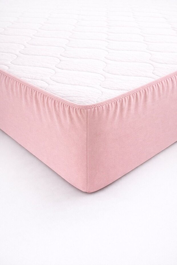 ملاءة سرير مطاطية منقوشة بلون واحد - 3